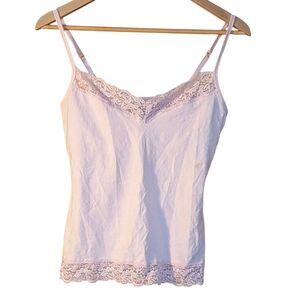 Ralph Lauren Pink Lace Trim Camisole S Logo Y2k Classic Adjustable Camisole